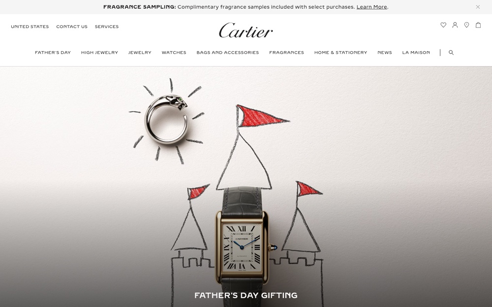 Cartier original landing page