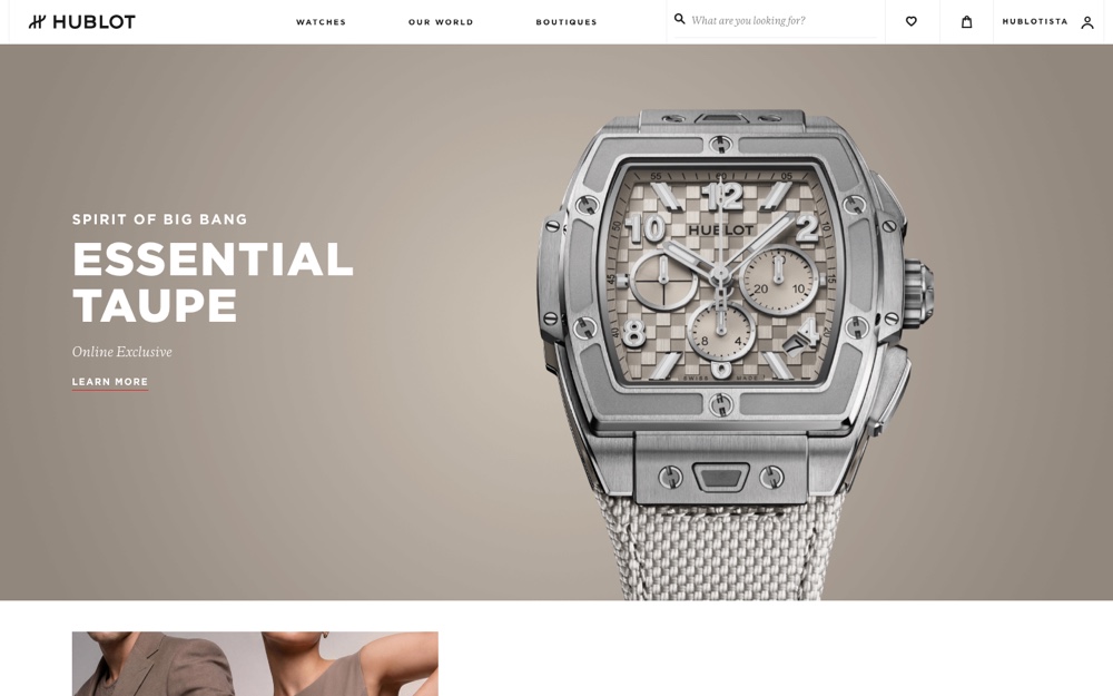 Hublot original landing page